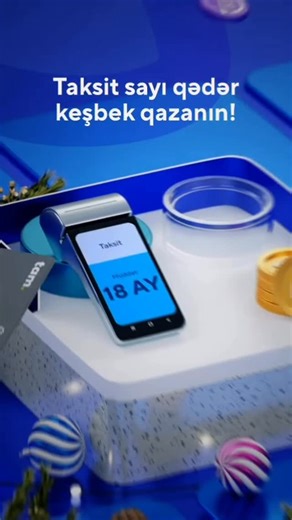 Birkart•Tamkart•Leokart 6,12,18,24 aylaradək taksit on Instagram: "Kampaniya müddətində TamKart partnyorlarında kredit kartları ilə taksit əməliyyatı edin, taksit ayının sayı qədər keşbek qazanın! 25.12.2025 - 31.12.2025"