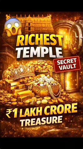 “India’s Richest Temple Has a ₹1 Lakh Crore Secret Vault 😱” #facts #youdidntknow #viral #indiafacts