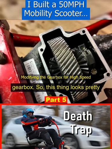 I Built a 50MPH Mobility Scooter What Could Go Wrong 05 #Modifying #Gearbox #High #Speed