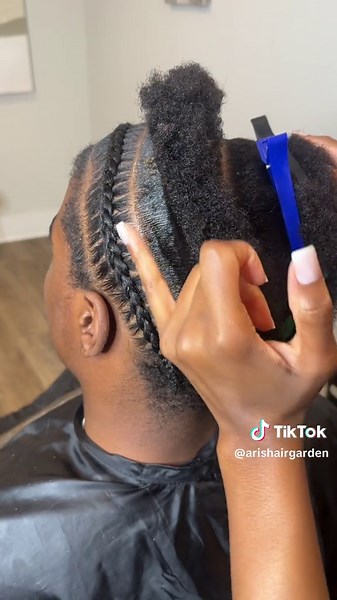 Prom Braids 🥰❤️ How’d I do ? 🥹 Y’all think I gave him what he wanted ? COMMENT below 👇🏾 and SHARE if you love BRAIDS 💕 #mensbraids #menshairstyle #stitchbraids #cornrowbraids #mensbraidstyles #braids #braidstutorial #braidstyles #promhair #braider #phillybraider #phillyhairstylist #braiding #voiceover #hair #neatbraids #hairvideos #hairstyles #hairstylesformen #braidedhairstyle #houstonbraider #atlantabraider #travelinghairstylist #braidersontiktok