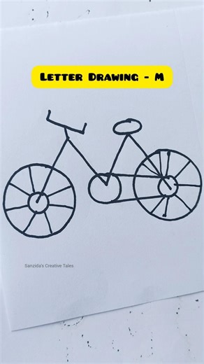 How to Draw a Cycle with Letter M #easydrawing #pencilsketch #shortvideo