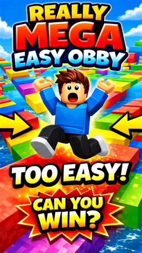 Really Mega Easy Obby… But I Still Failed 😭 | Roblox Obby Challenge #shorts #robloxgame