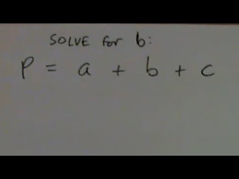Solve the Formula: P = a + b + c, for b