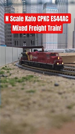 N Scale Kato CPKC ES44AC Mixed Freight Train with Coil Car & Homer Simpson Graffiti!