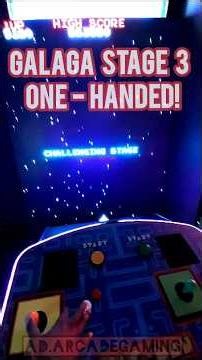 One-Handed Galaga Stage 3 Challenging Stage Arcade Gameplay