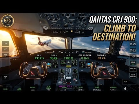 RFS Deep-Dive: Mastering the CRJ 900 Qantas Climb (High-Action 8K) #RFS #simulator #aviation #gaming