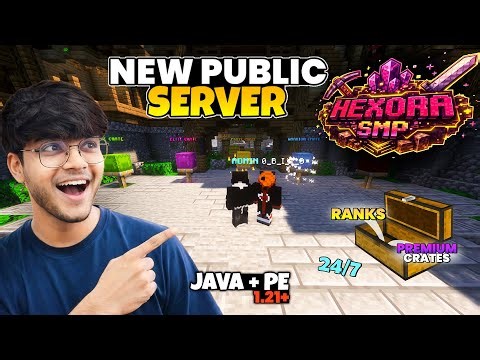 Hexora Craft Server LIVE 24/7 😱 | Java + PE Both Join Now!🔥 #live #minecraftlive #smplive #minecraft