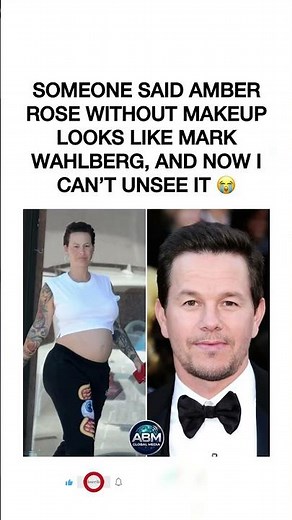 Amber Rose Without Makeup Looks Like Mark Wahlberg? 😂 #amberrose #markwahlberg #lookalike