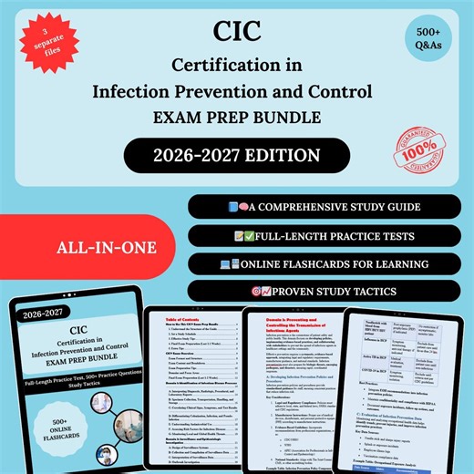 Cic Exam Prep Bundle 2026 | Cic Exam Study Guide | Cic Exam Questions | Certification in Infection Control Guide | Cic Practice Guide | Cic - Etsy