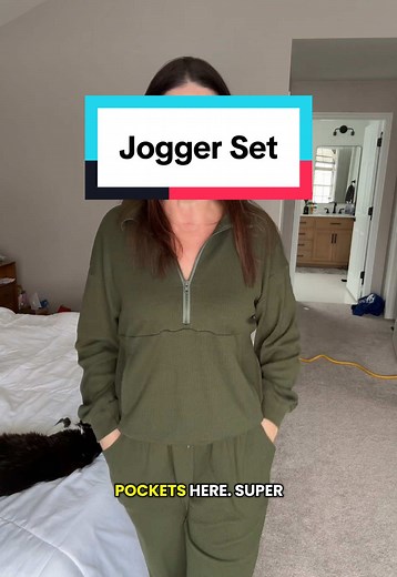 The only jogger set you need. Comfy, trendy, flattering. #joggerset #set #twopieceset #outfitinspo #tiktokshopcreatorpicks