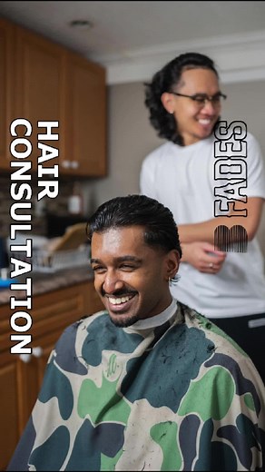 Slick Back / Flow - Haircut Consultation 📍Vaughan, ON📍 Nice slick back / flow style haircut on Roshan, this haircut is a nice modern style with the taper on the sides and the back to really bring out the subtle fade on a classic look. What do you guys think? #consultation #transformation #barber #menshair #tapers #flow #menshairstyles #menshaircut #slickback #benjaminfades