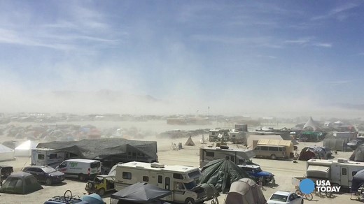 Burning Man: Burners in the desert encounter whiteout conditions