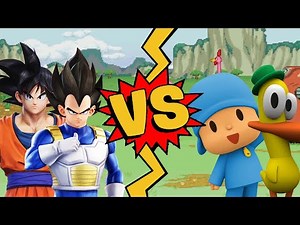 M.U.G.E.N Battles | Goku/Vegeta vs Pocoyo/Pato | Dragon Ball Z vs Pocoyo