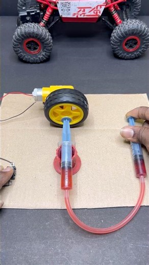 Hydraulic Break with Dc motor #youtubeshorts #shorts #tech #dcmotor #project #trending