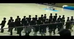 Stunning Japanese synchronized walking routine