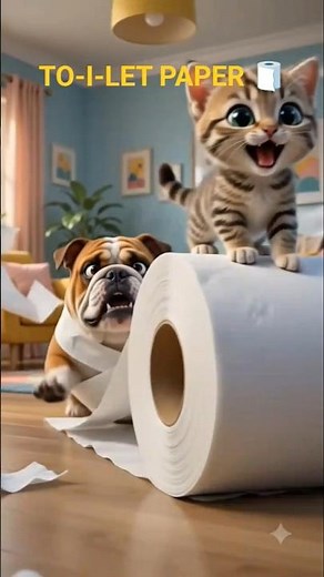 Bruno vs Giant Toilet Paper Roll 😂🧻 #shorts #bruno #alina