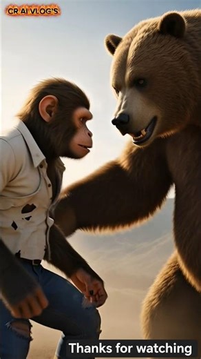 “Brave Monkey vs Bear 🐒🐻 | Magical Carrot Trees Story | Viral Short#ai#monkey#bear #save#carrot