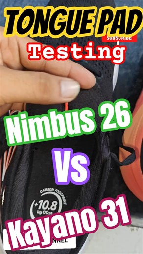tongue test nimbus 26 vs kayano 31 #shoes #runningshoes #shoe