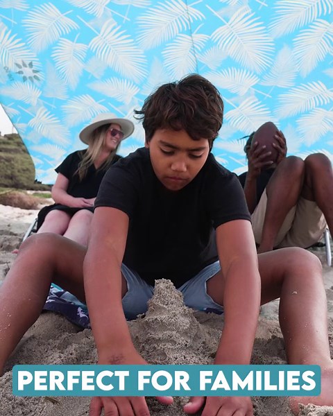 Neso Portable Beach Tent Sun Shelter with Sand Anchor - Lightweight Beach Shade Canopy - Easy Setup for Family Outings - Patented Reinforced Corners - UPF 50+ Sun Protection - 7 x 7ft - Lehua Red