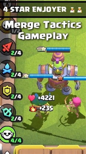 4 star goblins merge tactics clash royale gameplay #mergetactics #clashroyale #mergetacticsgameplay