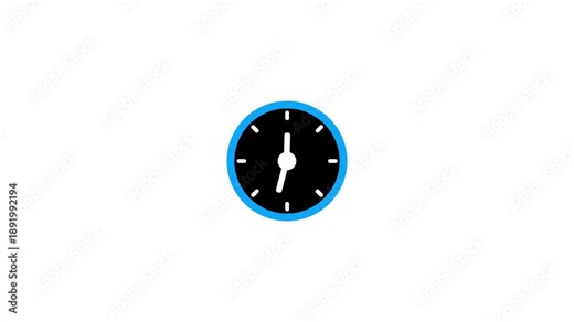 Time clock icon animation. Time lapse clock animation. Stopwatch countdown clock timer.