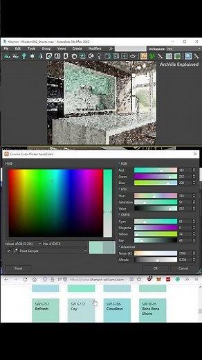How to use the Corona Improved Color picker for 3ds Max #Shorts