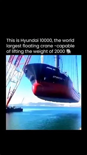 How Everything Works on Instagram: "Hyundai 10000 is one of the most powerful floating cranes on Earth. ⚓🏗️ Built by Hyundai Heavy Industries (HHI) and stationed at the Ulsan Shipyard, this shear-leg crane can lift an unbelievable 10,000 tons in a single pick. That kind of strength means it can move entire ship sections and massive offshore platform modules at once — saving huge amounts of time and labor on projects like: 🌊 offshore oil & gas platforms 🌬️ wind farm infrastructure 🚢 mega-ship