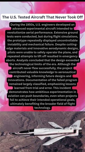 The US Tested Aircraft That Never Took Off #shorts