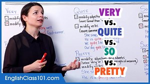 27K views · 5.1K reactions | Very vs. Quite vs. So vs. Pretty - What are their differences? 路‍♀️ P.S. You can speak English! Sign up now for FREE: https://www.englishclass101.com/?src=facebook_very-quite-so-pretty_fb_video_062522 | Learn English - EnglishClass101.com | Facebook