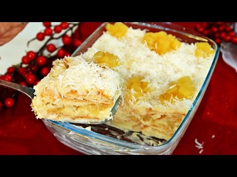 PINEAPPLE AND COCONUT PAVÊ | SUPER EASY AND QUICK CHRISTMAS DESSERT