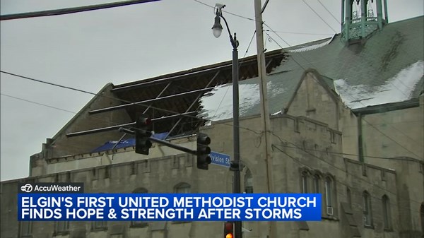 Storm rips off roof of 101-year-old Elgin church originally destroyed in 1920: 'We are hopeful'