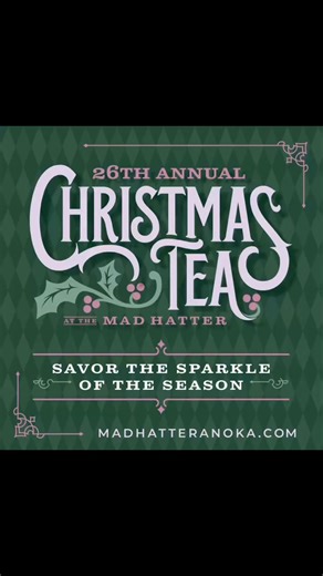Tickets available The Mad Hatter Restaurant & Tea House #madhatteranoka #christmastea #rabbitholecafe #WhimsicalDining | The Mad Hatter Restaurant & Tea House