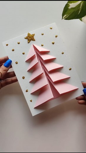 Diy a Cristmas tree card handmade Paper craft | chill with me