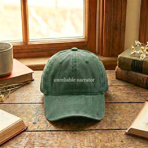 Unreliable Narrator Washed Baseball Hat: Literary Gift, Book Reader Cap - Etsy