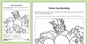 Colour by Numbers Rounding to the Nearest 10 Worksheet