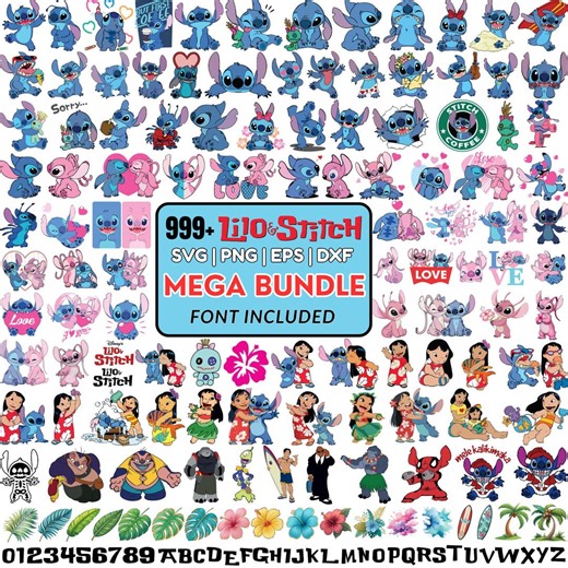 999  Stitch Files, Stitch SVG, Stitch Bundle, Stitch PNG, Stitch Clipart, Lilo and Stitch SVG, Cricut Svg, Silhouette Svg, Stitch Layered - Etsy