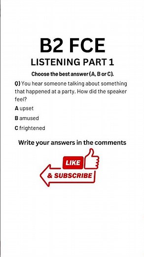 B2 First (FCE) Listening Practice Test - Part 1#firstexam#b2first #englishlanguagetest #b2english