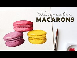 How to paint macarons in watercolor |Easy painting tutorial -Food Illustration