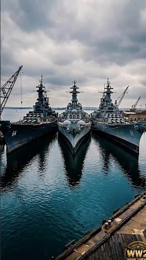 USS Wisconsin, USS New Jersey , USS Iowa , and USS Missouri Together In 4k