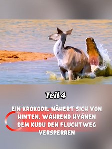 Krokodil und Hyänen jagen Kudu: Teil 4 – Fluchtweg gesperrt