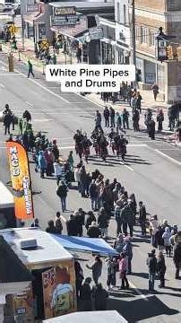 White Pine Pipes and Drums street performance before the parade
