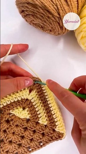 How to multiple colors crochet granny square pattern ￼ #grannysquare #knitting #yarnaholic #örgü