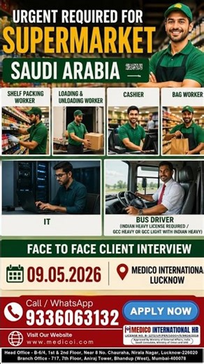 Urgent hiring for Supermarket jobs I International Job | Work Permit Visa | Employment Visa