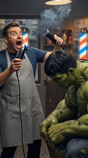 Hulk Hair salon cut 😱😵#stories#hulk #warel