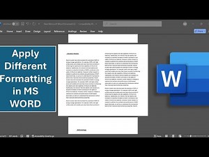 How to use section break to format word document|How to use two different page formatting in ms Word