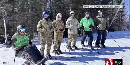 Vermont Army National Guard trains on skis at Bolton Valley