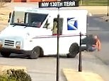 Crazy moment mailman gets run over by truck after losing control