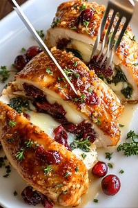 CRANBERRY BRIE STUFFED CHICKEN INGREDIENTS 2 boneless, skinless chicken breasts 1 tablespoon olive oil 1⁄2 cup fresh cranberries ...... Full Recipe in Coʍmеոτ 💬 | Ella Recipes