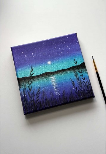 Beautiful Acrylic Painting Tutorial with Purple and Blue-Green Colors