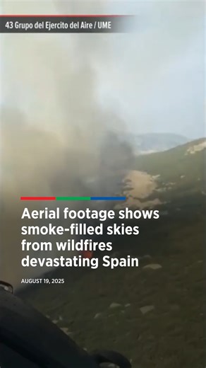Aerial footage shows smoke-filled skies from wildfires devastating Spain | ABS-CBN News